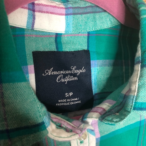 American Eagle Outfitters SZ S Plaid Flannel - Picture 3 of 6